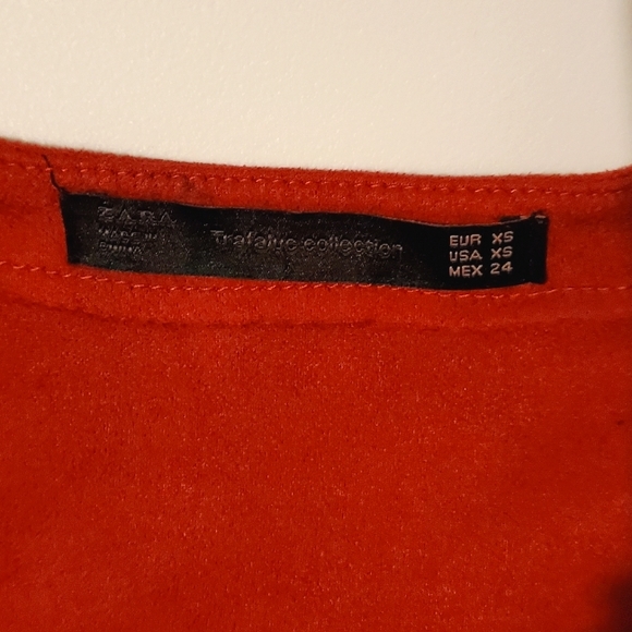 Zara Red Suede Wrap Dress - Picture 4 of 4